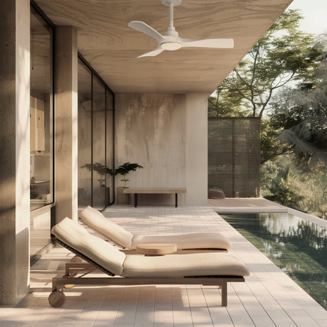 Ventilador de techo con luz Sulion Carla S LED blanco apto exterior CCT IP44 Ø91cm 21W 2198767