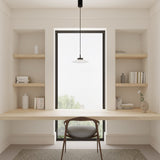 Lámpara de techo colgante Sulion Carmen LED metal CCT Ø30cm 9W negro y tulipa blanca — ref. 2200033 (2)