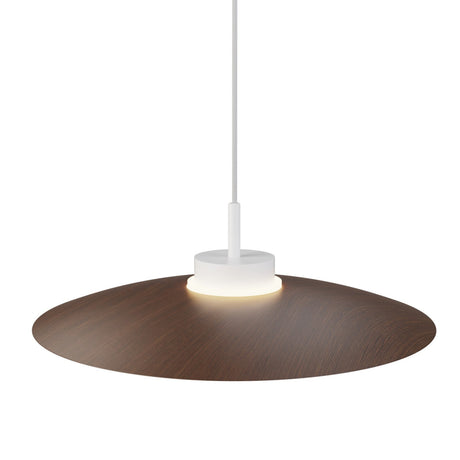 Lámpara de techo colgante Sulion Carmen LED Ø50cm blanco y madera oscura — ref. 2191539 (1)