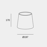 Pantalla LedsC4 Shade Round negro Ø19,7cm PAN-232-05 - plano acotado