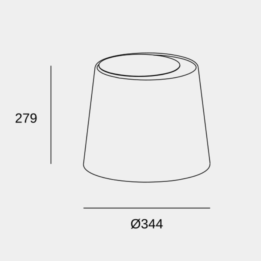 Pantalla LedsC4 Shade Round blanco Ø34,4cm PAN-234-14 - plano acotado