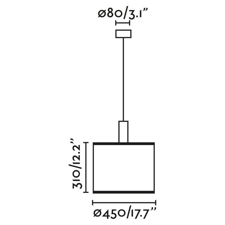 Faro MAMBO 450 Lámpara colgante simple negra/ratán 64315-49