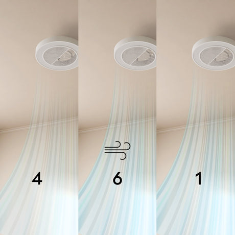 Ventilador de techo con luz Sulion Cubis 60cm LED blanco y transparente motor DC CCT — vista 3