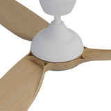 Ventilador de techo Sulion Dana 132cm blanco y madera clara motor DC apto exterior — vista 3