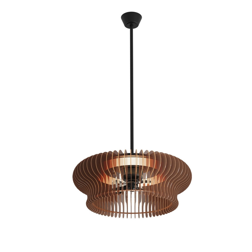 Ventilador de techo con luz Sulion Daya Style 60cm negro con pantalla marrón motor DC — vista 6