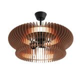 Ventilador de techo con luz Sulion Daya Style 60cm negro con pantalla marrón motor DC — vista 3