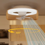 Ventilador de techo con luz Sulion Daya 60cm blanco con pantalla madera clara motor DC — vista 5