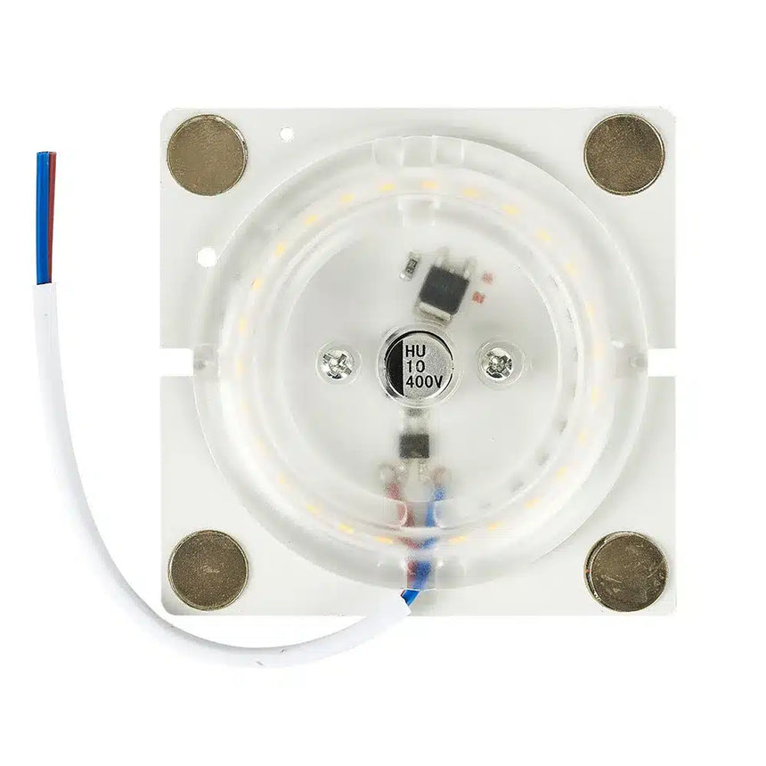 Fabrilamp disco LED 12W 3000K placa cuadrado blanco 8x8x1 cm 936LM magnético
