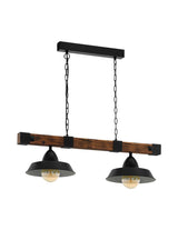 EGLO Oldbury Lámpara colgante 2 luces acero negro 49684