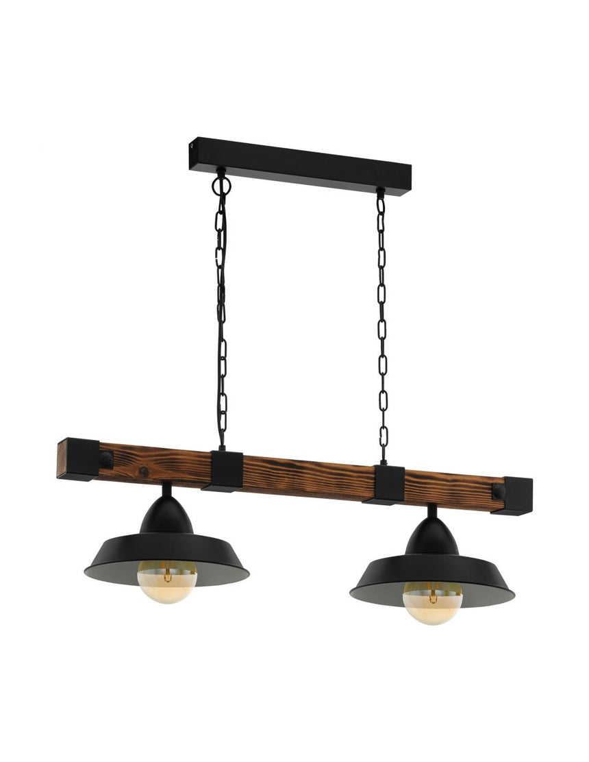 EGLO Oldbury Lámpara colgante 2 luces acero negro 49684