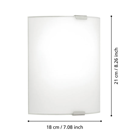 EGLO Grafik 84028 blanco y plata, medidas del modelo