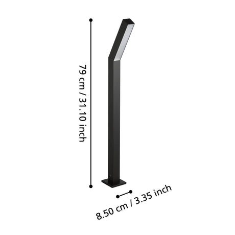 Medidas de la baliza EGLO Ugento 900993: altura 79 cm y base de 8,5 cm