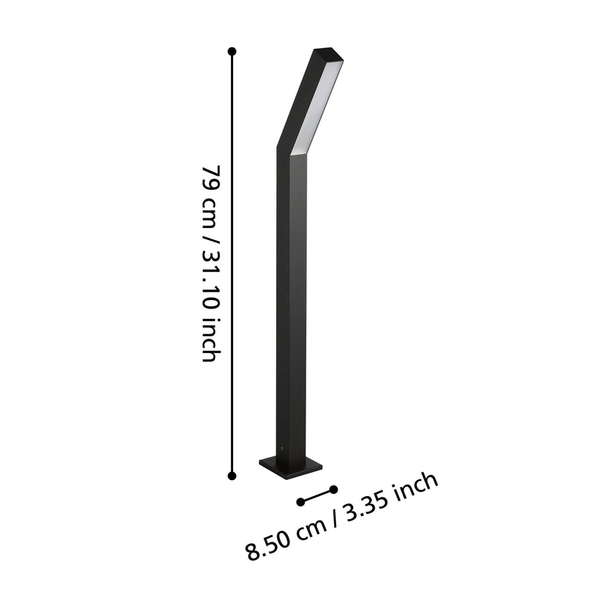 Medidas de la baliza EGLO Ugento 900993: altura 79 cm y base de 8,5 cm