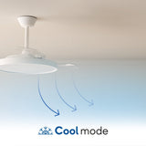 Ventilador de techo con luz Sulion Emma 55cm madera con pantalla pino lavado motor DC — vista 2