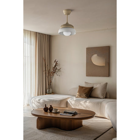 Ventilador de techo con luz Sulion Emma 55cm madera con pantalla pino lavado motor DC — vista 2