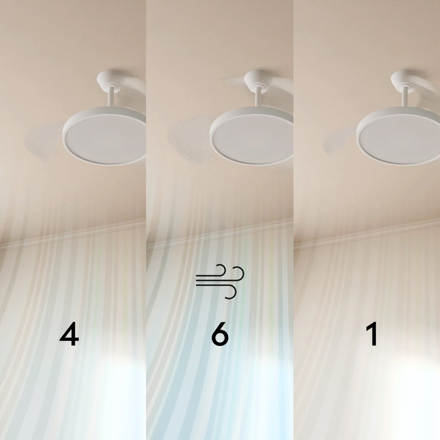 Ventilador de techo con luz Sulion Emma 89cm madera con pantalla pino lavado motor DC — vista 4