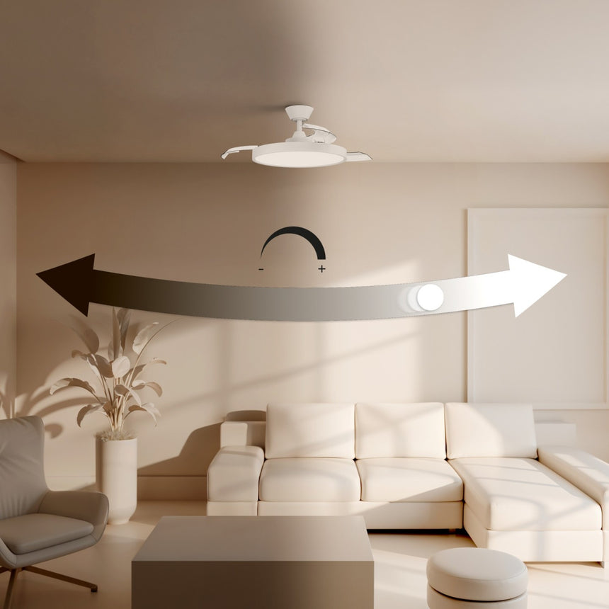 Ventilador de techo con luz Sulion Emma 89cm madera con pantalla pino lavado motor DC — vista 2