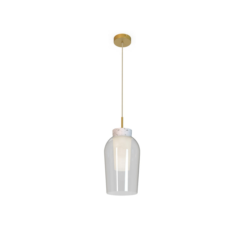 Mantra Nora Lámpara de techo colgante 1 Luz oro/blanco 8398