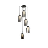 Mantra Nora Lámpara de techo colgante 5 luces negro mármol 8283