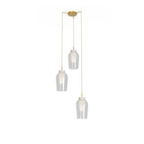 Mantra Nora Lámpara de techo colgante 3 luces oro/blanco 8396