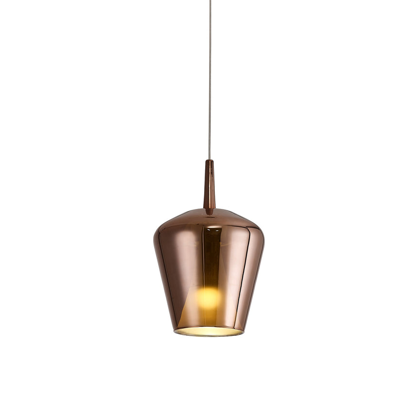 Mantra Elsa Lámpara de techo colgante de campana de cristal 2.5M-E27 cobre 8246
