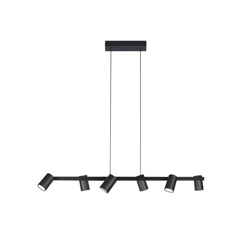 Lámpara de techo Mantra Sal 6 luces aluminio negro IP20