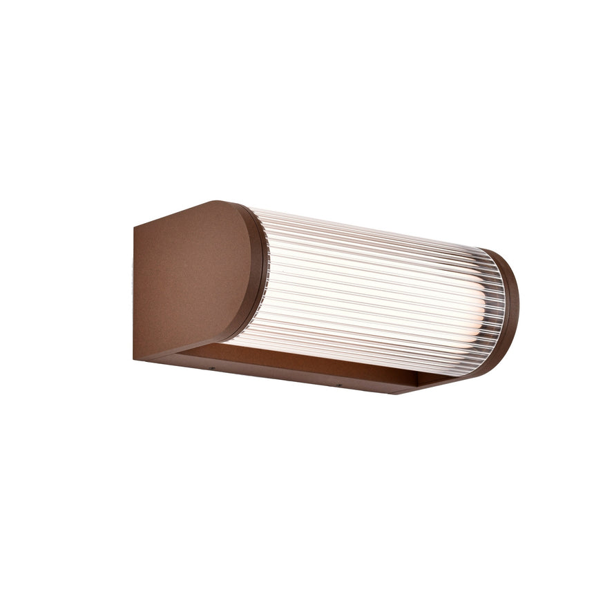 Aplique de exterior Mantra Gant LED aluminio marrón 3000 IP65 14,2cm