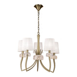 Lámpara de techo Mantra Loewe 5 luces acero dorado IP20 Ø66cm