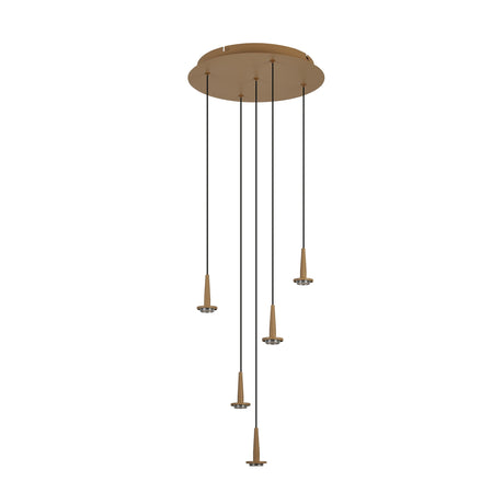 Mantra Andromeda Lámpara de techo colgante 5xLED 5W 3000K W/T Cristal oro 8932