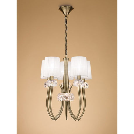 Mantra Loewe Lámpara de techo colgante cuero Ø50cm 4732