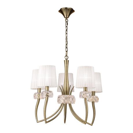 Lámpara de techo Mantra Loewe 5 luces acero dorado IP20 Ø66cm