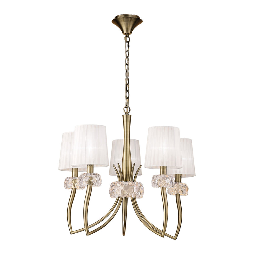 Lámpara de techo Mantra Loewe 5 luces acero dorado IP20 Ø66cm