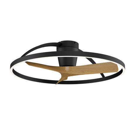 Mantra Nepal II ventilador de techo con luz plafón LED negra y madera 9044
