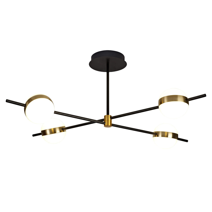 Mantra Cuba Plafón LED de techo dorado y negro 7162