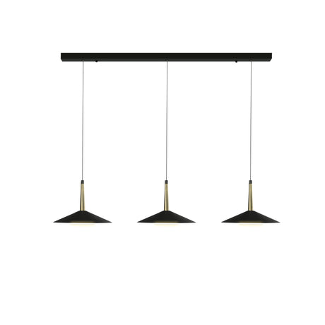Mantra Orion Lámpara de techo colgante 3 luces negro, dorado 7475