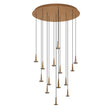 Mantra Andromeda Lámpara de techo colgante redondo 14xLED W/T cristal oro 8935
