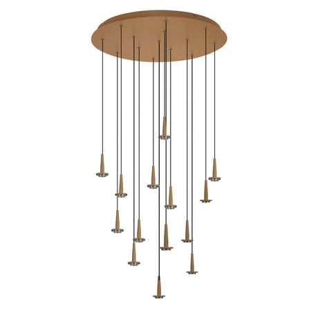 Mantra Andromeda Lámpara de techo colgante redondo 14xLED W/T cristal oro 8935