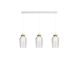 Mantra Nora Lámpara de techo colgante 3 luces blanco/madera 8277