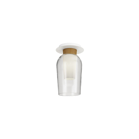 Mantra Nora Semi Plafón blanco/madera 8279