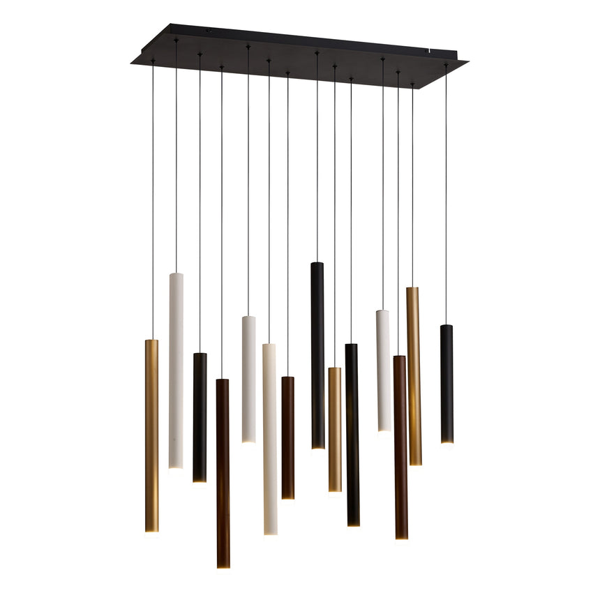 Mantra Cala Lámpara de techo colgante LED blanco, negro y dorado 8085