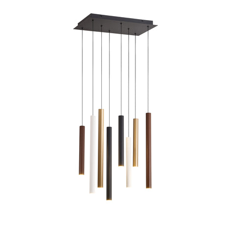 Mantra Cala Lámpara de techo colgante LED blanco, negro y dorado 8083