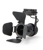 Foco de carril LEDME Movie LM4342 negro con casquillo GU10 y aletas metálicas, vista completa