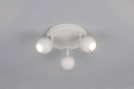 Foco de techo Enaro de tres luces orientables en metal gris cálido