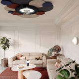 Ventilador de techo con luz Sulion Fono 80cm LED blanco con pantalla gris motor DC CCT 2249131 — vista 3