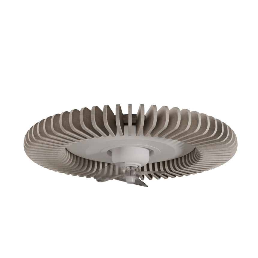 Ventilador de techo con luz Sulion Fono 80cm LED blanco con pantalla beige motor DC — vista 3