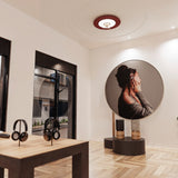 Ventilador de techo con luz Sulion Fono 80cm LED blanco con pantalla burdeos motor DC — vista 2