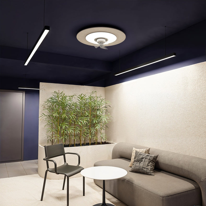 Ventilador de techo con luz Sulion Fono 80cm LED blanco con pantalla beige motor DC — vista 2