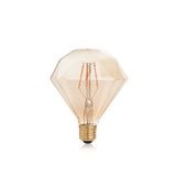 Bombilla Ideal Lux Diamond 201269 E27 de cristal ámbar facetado y filamentos LED