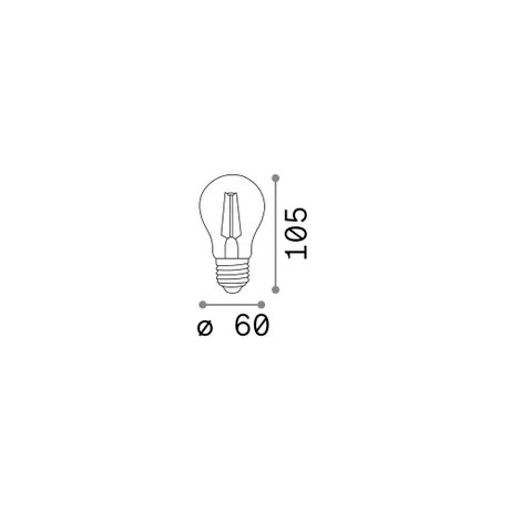 Medidas oficiales de Ideal Lux Goccia 153964: diámetro60 mm y altura105 mm