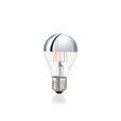 Bombilla Ideal Lux Goccia 123882 E27 de cristal con cúpula cromada y filamentos LED